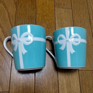 Tiffany & Co. - ティファニー マグカップ2　リボン　ブルー　コップ