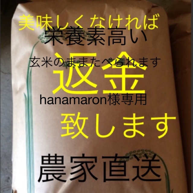 hanamaron様専用　新米無農薬純こしひかり60㎏玄米 食品/飲料/酒の食品(米/穀物)の商品写真