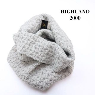 ハイランドトゥーサウザンド(HIGHLAND 2000)のハイランド2000✨アルパカ スヌード イギリス製 グレー(ネックウォーマー)