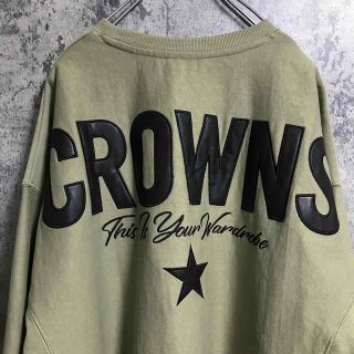 ロデオクラウンズ(RODEO CROWNS)の【美品】大人気！！バングラデシュ製　ロデオクラウンズ　フェイクレザービッグロゴ(トレーナー/スウェット)