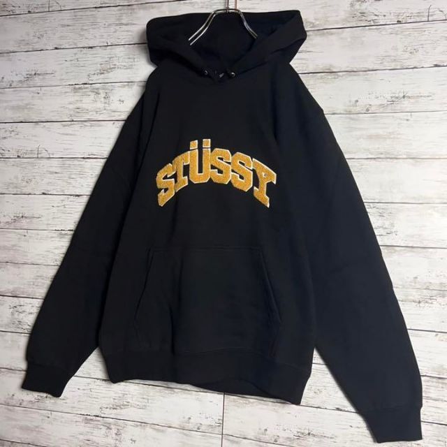 【新品】stussy スウェット パーカー サイズL アーチフード