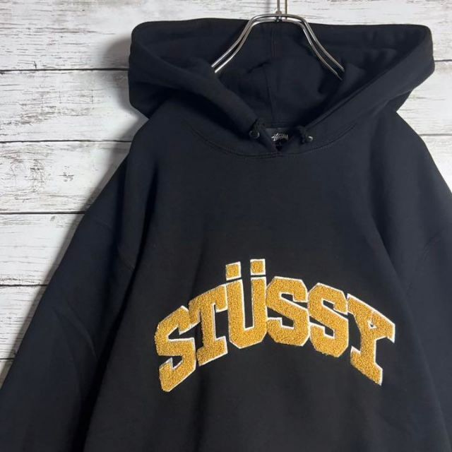 【新品】stussy スウェット パーカー サイズL アーチフード