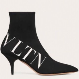 ヴァレンティノ(VALENTINO)の【レア】ヴァレンティノ ストレッチブーティ ナイロン VLTN ブラック(ブーティ)