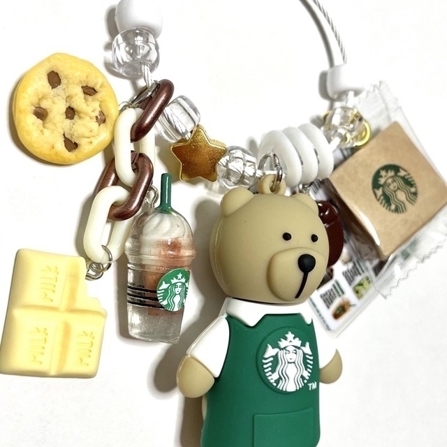 Starbucks Coffee(スターバックスコーヒー)のホワイトモカ☕️💕でひと休みしようよ🍪キーホルダー レディースのファッション小物(キーホルダー)の商品写真