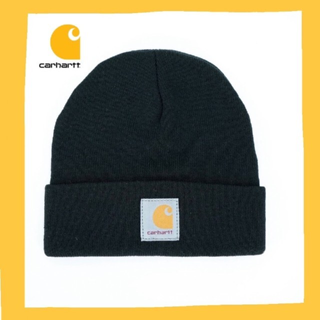 carhartt(カーハート)の！！carhartt！！カーハート　ビーニー　ニット帽　カジュアル　ブラック メンズの帽子(ニット帽/ビーニー)の商品写真