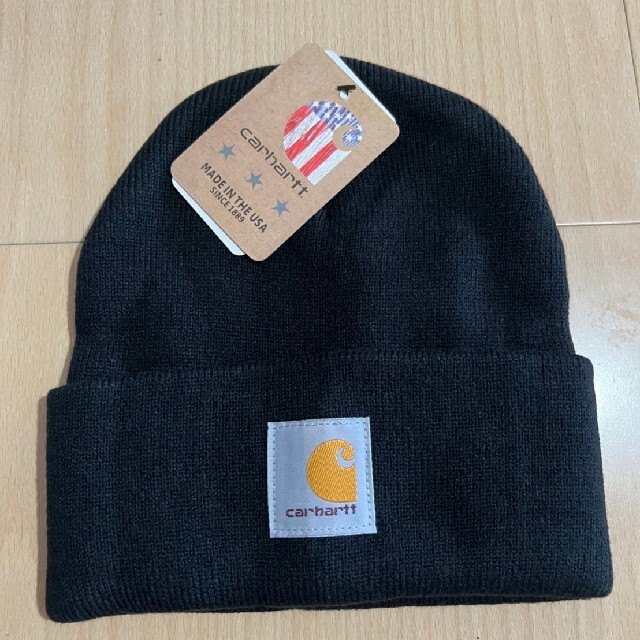 carhartt(カーハート)の！！carhartt！！カーハート　ビーニー　ニット帽　カジュアル　ブラック メンズの帽子(ニット帽/ビーニー)の商品写真