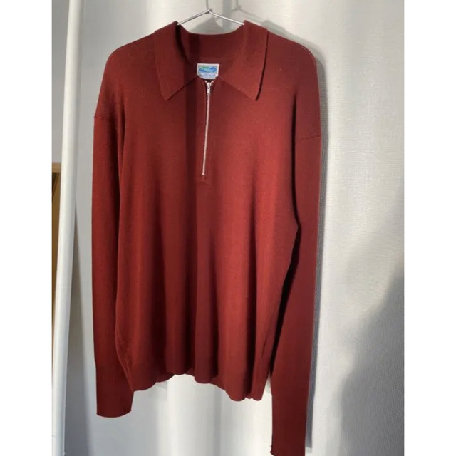 1LDK SELECT(ワンエルディーケーセレクト)のBLUFCAMP HALF ZIP KNIT TEE  RED メンズのトップス(ニット/セーター)の商品写真