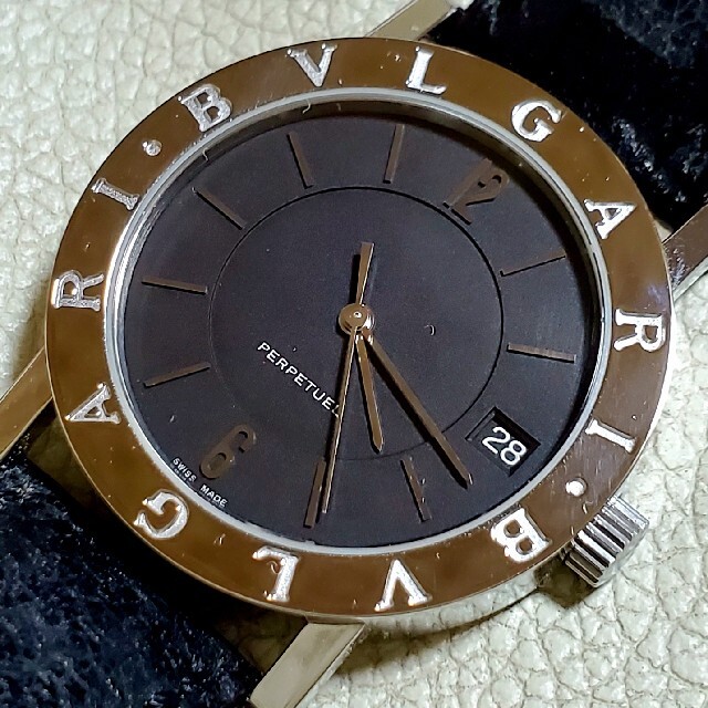 特価ブランド ブルガリ BVLGARI 美品 - BVLGARI BB33SL ブラック PERPETUEL 腕時計(アナログ)