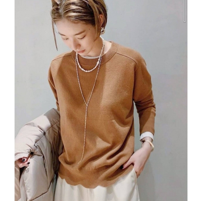 新品未使用 スーパーファインウールカシミヤスカラクループルオーバー