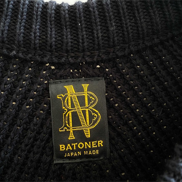 BATONER（バトナー）シグネチャー クルーネックニット 黒 6