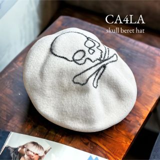 カシラ(CA4LA)のCA4LA✴︎ホワイト✴︎スカル✴︎ベレー帽(ハット)