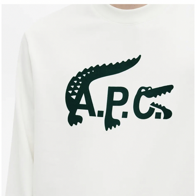 A.P.C(アーペーセー)の【最終値下】スウェットシャツ A.P.C. Lacoste White M レディースのトップス(トレーナー/スウェット)の商品写真