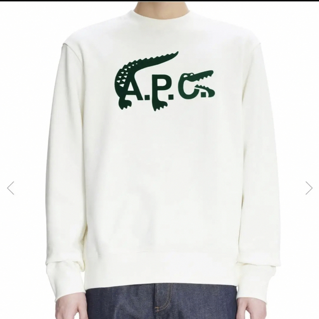 A.P.C(アーペーセー)の【最終値下】スウェットシャツ A.P.C. Lacoste White M レディースのトップス(トレーナー/スウェット)の商品写真