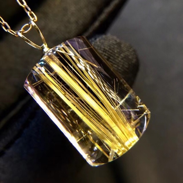 天然】タイチンルチルクオーツ ペンダントトップ k18 4.9g-