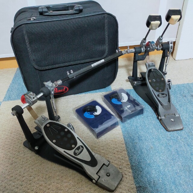 希少 名器 Pearl ツイン ペダル ベルトP-2002B パール ドラム 独特な