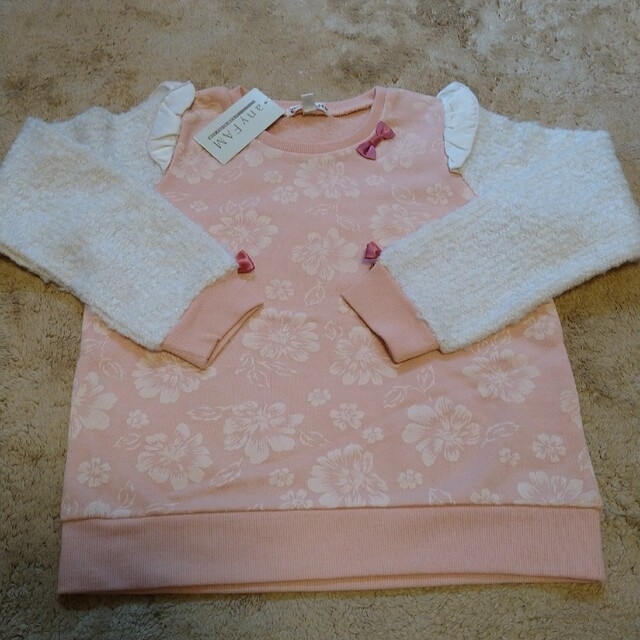 anyFAM(エニィファム)の新品・anyFAM　袖ニットトレーナーsize120 キッズ/ベビー/マタニティのキッズ服女の子用(90cm~)(Tシャツ/カットソー)の商品写真