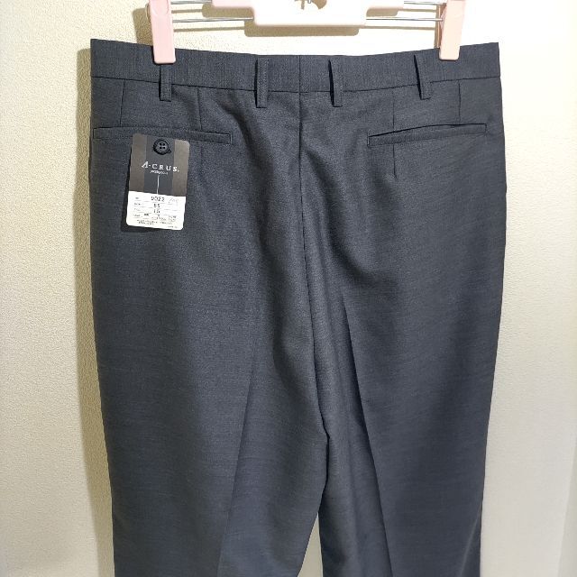 新品 a-crus スラックス グレー ウール50% サイズ85 L 新品 a-crus スラックス グレー ウール50% サイズ85 L