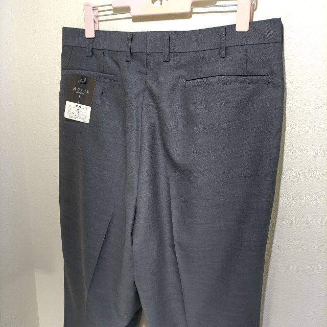 新品 a-crus スラックス グレー ウール50% サイズ85 L フォーマル メンズのスーツ(スラックス/スーツパンツ)の商品写真