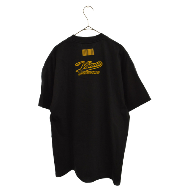 VTMNTS ブイティーエムエヌティーエス 22SS カレッジロゴ刺繍Tシャツ VL12TR180B COLLEGE T-SHIRT ブラック - 1