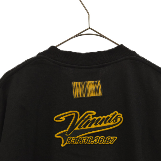 VTMNTS ブイティーエムエヌティーエス 22SS カレッジロゴ刺繍Tシャツ VL12TR180B COLLEGE T-SHIRT ブラック - 3