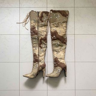 イエローブーツ(Yellow boots)の★美品★YELLO迷彩サイハイブーツ(ブーツ)