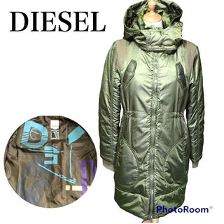 ディーゼル(DIESEL)の【美品】DIESEL ディーゼル ベンチコート ミリタリージャケット グリーン(ダウンコート)