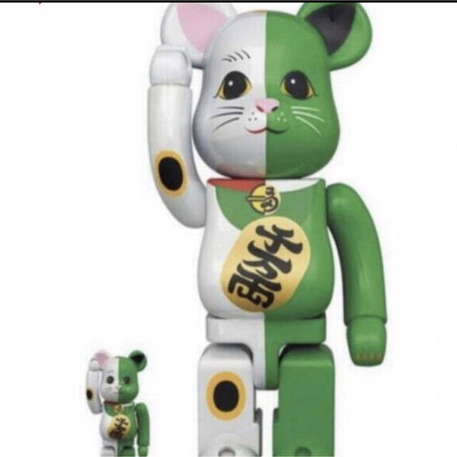 BE@RBRICK - BE@RBRICK招き猫 白×緑 100％ & 400％