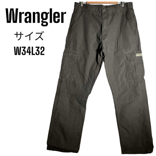 Wrangler(ラングラー)の【Wrangler】ラングラー カーゴパンツ カーキ w34 L32 メンズのパンツ(ワークパンツ/カーゴパンツ)の商品写真