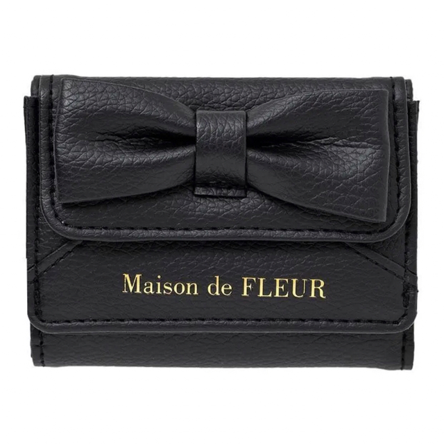 Maison de FLEUR(メゾンドフルール)のMaison de FLEUR カードケース BLACK メゾン ド フルール レディースのファッション小物(パスケース/IDカードホルダー)の商品写真