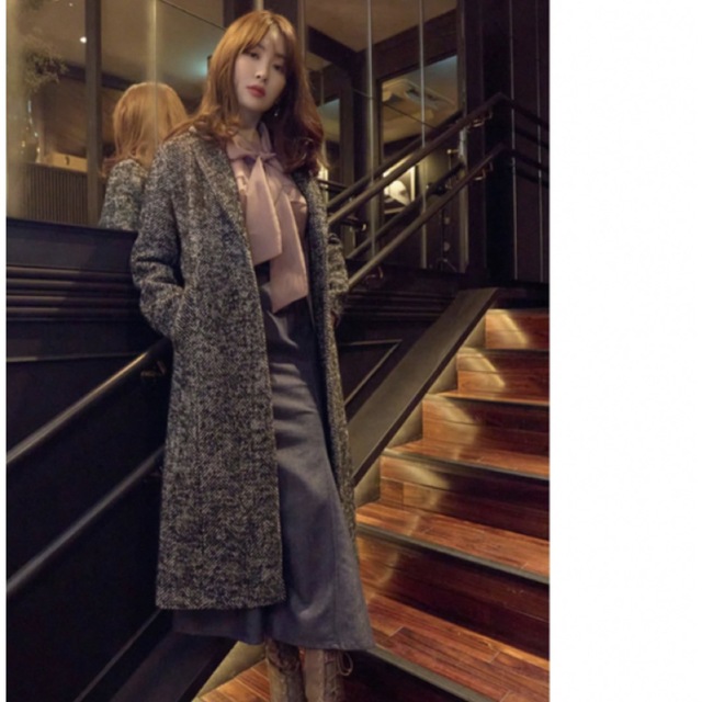 Her lip to(ハーリップトゥ)のHerringbone Wool-Blend Chester Coat 新品 レディースのジャケット/アウター(チェスターコート)の商品写真