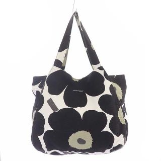 マリメッコ(marimekko)のマリメッコ huvitus unikkoトートバッグ 花柄 白 黒 カーキ(トートバッグ)