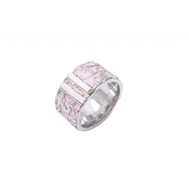 Christian Dior クリスチャンディオール リング 指輪 シルバー トロッター ピンク シルバー レディース 11号 6 中古 N32811