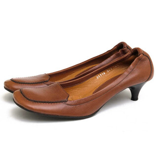 ヒロフ／HIROFU パンプス シューズ 靴 レディース 女性 女性用レザー 革 本革 ブラウン 茶  Uチップ(ハイヒール/パンプス)