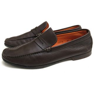 サントーニ(Santoni)のサントーニ／Santoni コインローファー ペニーローファー シューズ 靴 メンズ 男性 男性用レザー 革 本革 ダークブラウン 茶 ブラウン  72270 スリッポン レザーソール(ドレス/ビジネス)