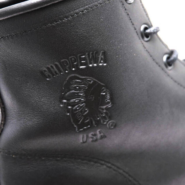 チペワ／CHIPPEWA ワークブーツ シューズ 靴 メンズ 男性 男性用レザー 革 本革 ブラック 黒  97064 6 SERVICE BOOT BLACK ODESSA サービスブーツ プレーントゥ Vibramソール グッドイヤーウェルト製法 4