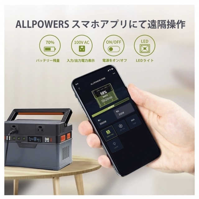 ALLPOWERS S700 ポータブル電源 700W スポーツ/アウトドアのアウトドア(その他)の商品写真