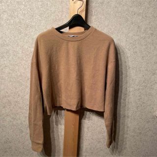 ザラ(ZARA)のZARA   ショートトップス(トレーナー/スウェット)