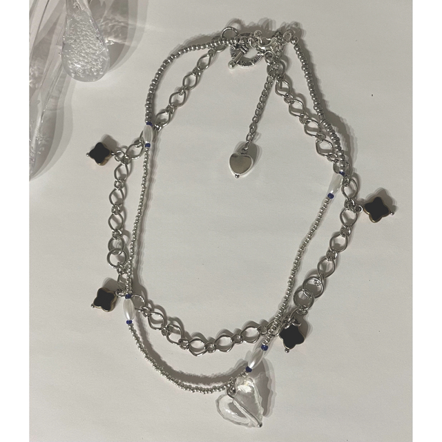 TODAYFUL(トゥデイフル)のno.152 tubu heart silver beads necklace ハンドメイドのアクセサリー(ネックレス)の商品写真