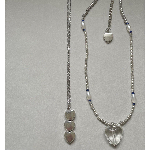 TODAYFUL(トゥデイフル)のno.152 tubu heart silver beads necklace ハンドメイドのアクセサリー(ネックレス)の商品写真