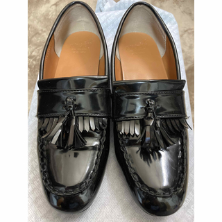 黒ブラックエナメルローファー(ローファー/革靴)