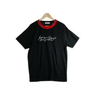ジバンシィ(GIVENCHY)の★ジバンシー Logo print ロゴ刺繍 Tシャツ ブラック sizeM(Tシャツ/カットソー(半袖/袖なし))