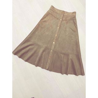 ザラ(ZARA)のZARA.フェイクスエードスカート(ロングスカート)