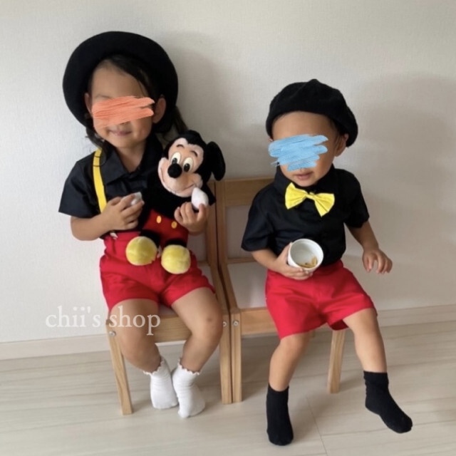 ベビー服 キッズ 80 ミッキーカラー セット 仮装 変装 コスプレ 赤 黒の通販 by ちー's shop|ラクマ