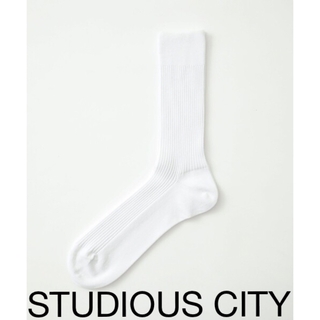 ステュディオス(STUDIOUS)のSTUDIOUS CITY ステュディオス デュラブルソックス 靴下 ホワイト(ソックス)