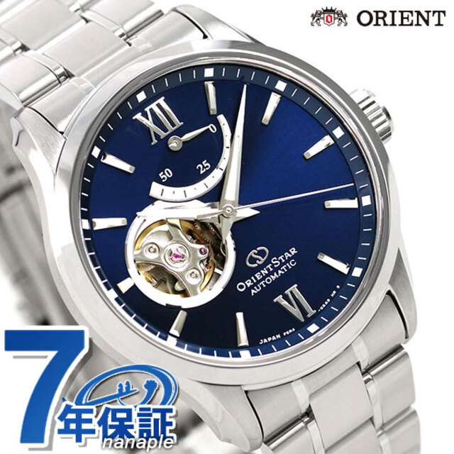 週間売れ筋 腕時計 オリエント - ORIENT オリエントスター ネイビーxシルバー RK-AT0002LORIENT 自動巻き（F6R42/手巻き付） セミスケルトン コンテンポラリー 腕時計(アナログ)
