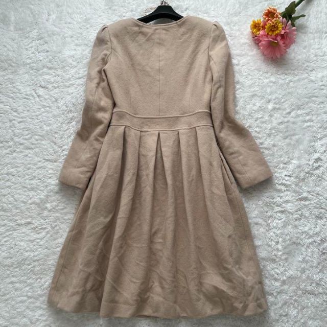 美品】Rene アンゴラ混 ロングコート カメリア フロントファスナー 36