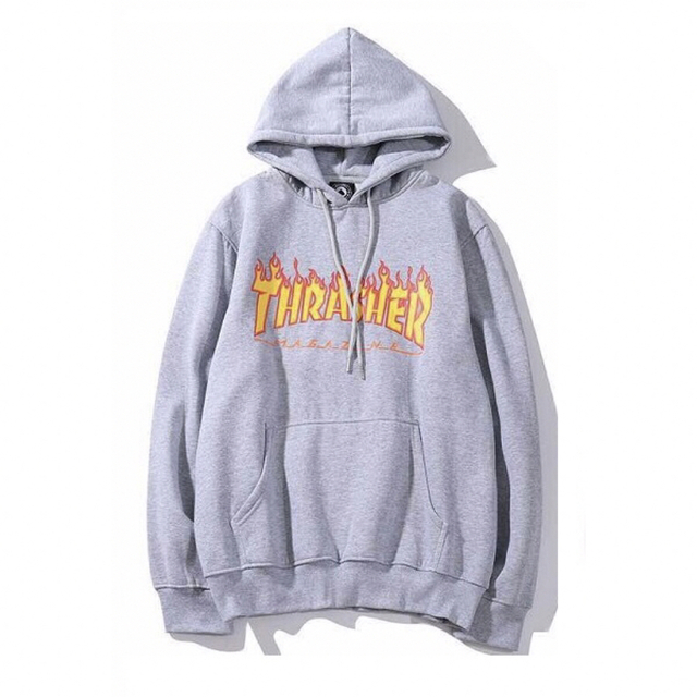 THRASHER スウェット パーカー プルオーバー グレー L