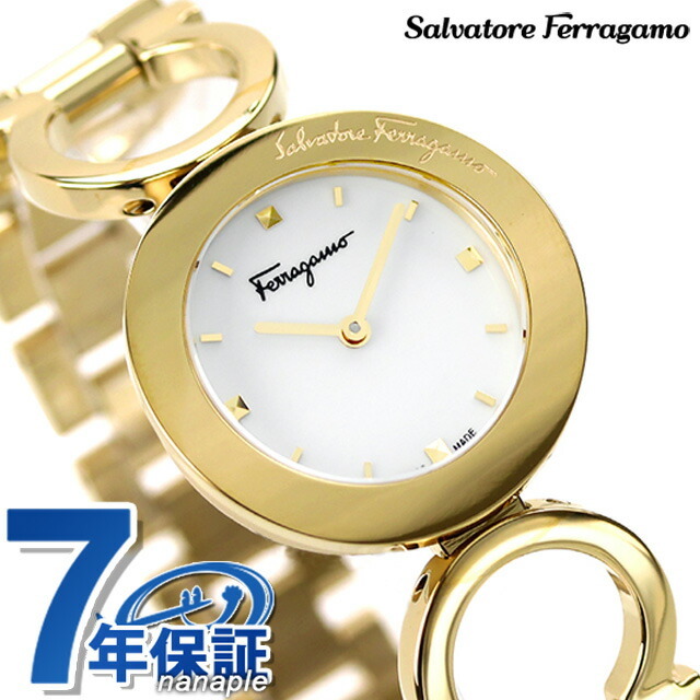 人気No.1】 Salvatore Ferragamo ホワイトxゴールド Ferragamo