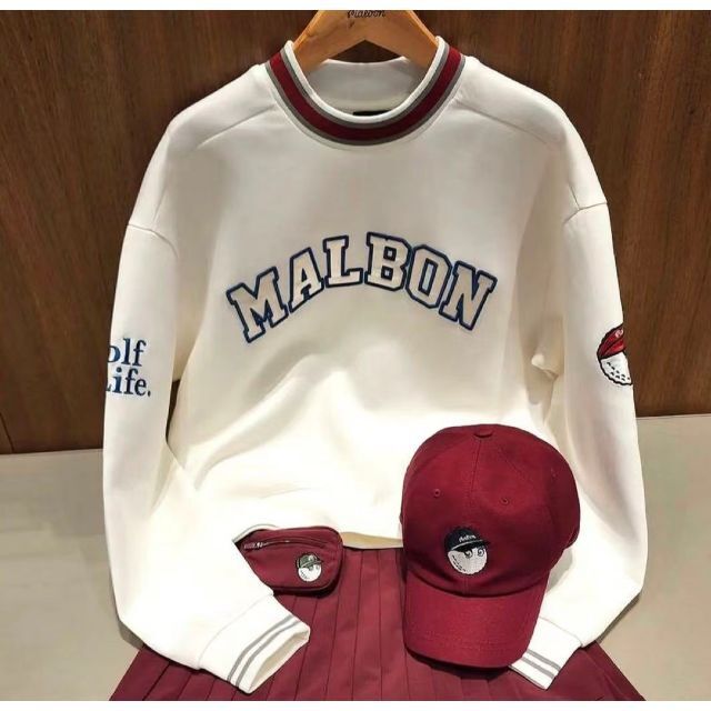 マルボン ゴルフ レディース 長袖 トップス トレーナー(ホワイト