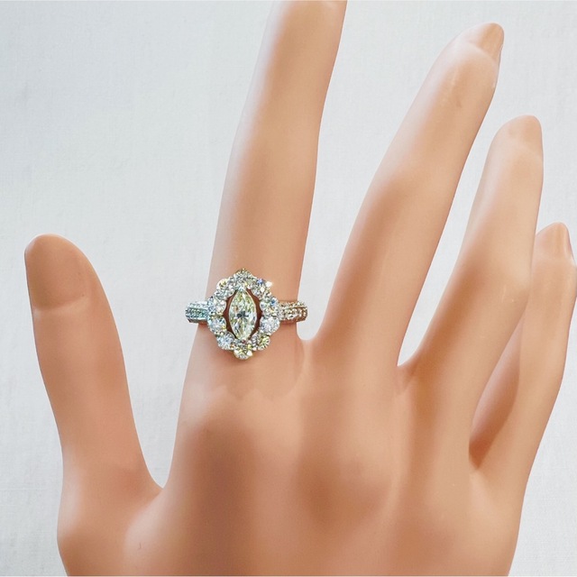 K18 0.125ct 天然ダイヤリング 指輪 4.9g-